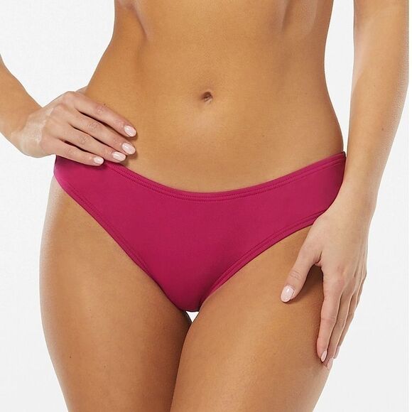 Vince Camuto Shirred Smooth Fit Cheeky Bikini Bottom raspberry Shades, swimwear - Picture 1 of 8